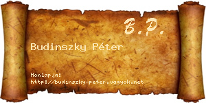Budinszky Péter névjegykártya