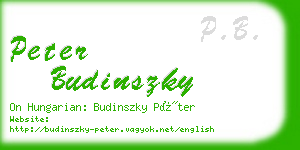 peter budinszky business card